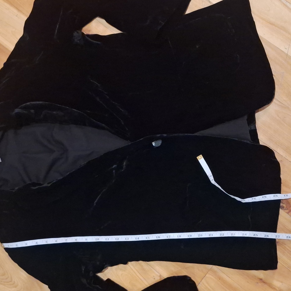 J. Jill Silk Blend Velour Blazer Size XL Black - Picture 13 of 14